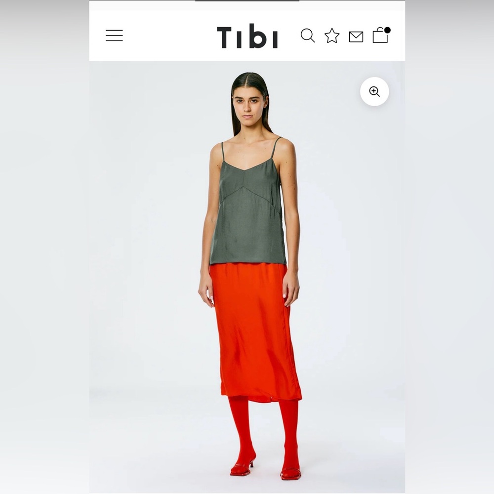 Tibi The Slip Skirt Red - L